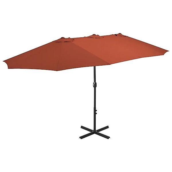 vidaXL Sonnenschirm mit Aluminium-Mast 460x270 cm Terrakotta 44872 günstig online kaufen