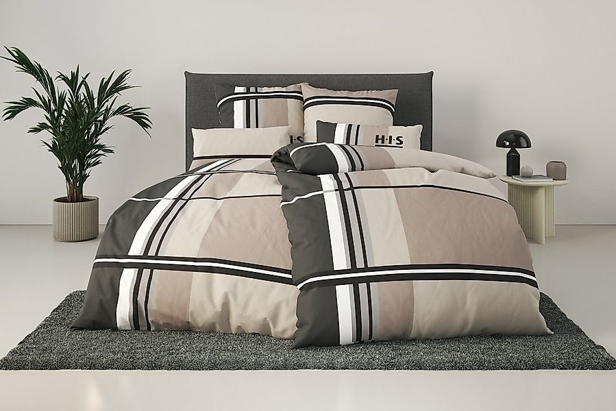 H.I.S Bettwäsche Cassia, Linon, 2 teilig, in sportlichem Karo Design,Bettwä günstig online kaufen