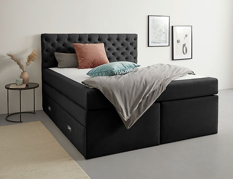 Home affaire Polsterbett "Boxbett Alvi mit Schubladen, Taschen-Federkernmat günstig online kaufen