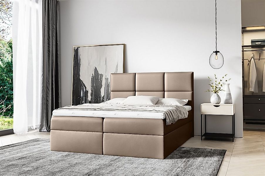 Fun Möbel Boxbett Schlafzimmerbett OLIVIA in Kunstleder (inkl. Bettkästen, günstig online kaufen