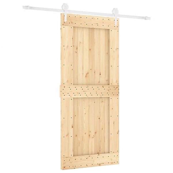 vidaXL Schiebetür mit Beschlag 90x210 cm Massivholz Kiefer 3203263 günstig online kaufen