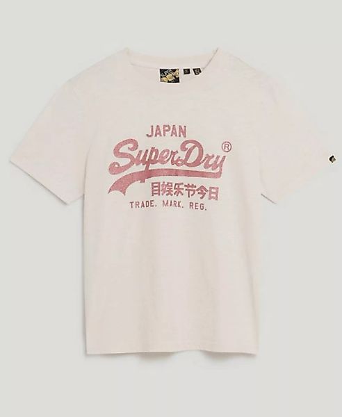 Superdry T-Shirt METALLIC VL RELAXED T SHIRT Mauve Chalk Pink günstig online kaufen
