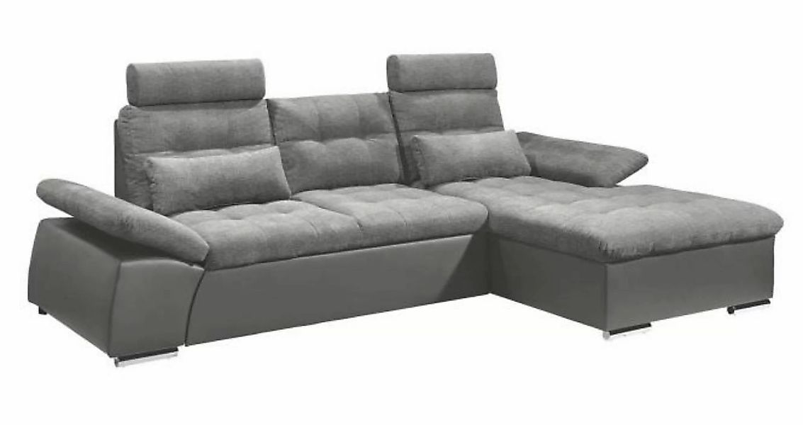 ED EXCITING DESIGN Ecksofa Jakarta, mit Schlaffunktion, Kopfstützen, Armleh günstig online kaufen