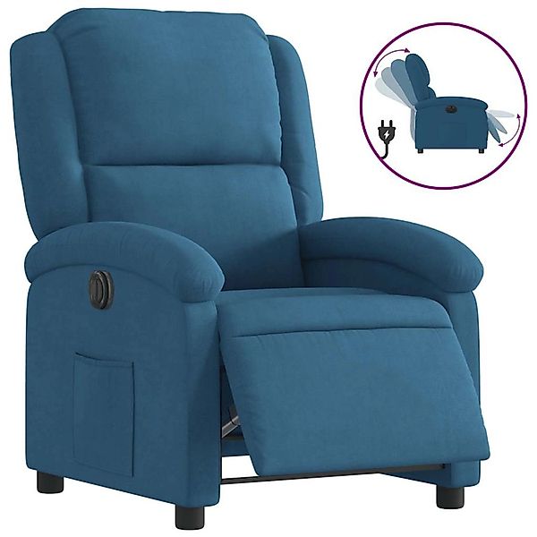 vidaXL Relaxsessel Elektrisch Blau Samt 3204288 günstig online kaufen