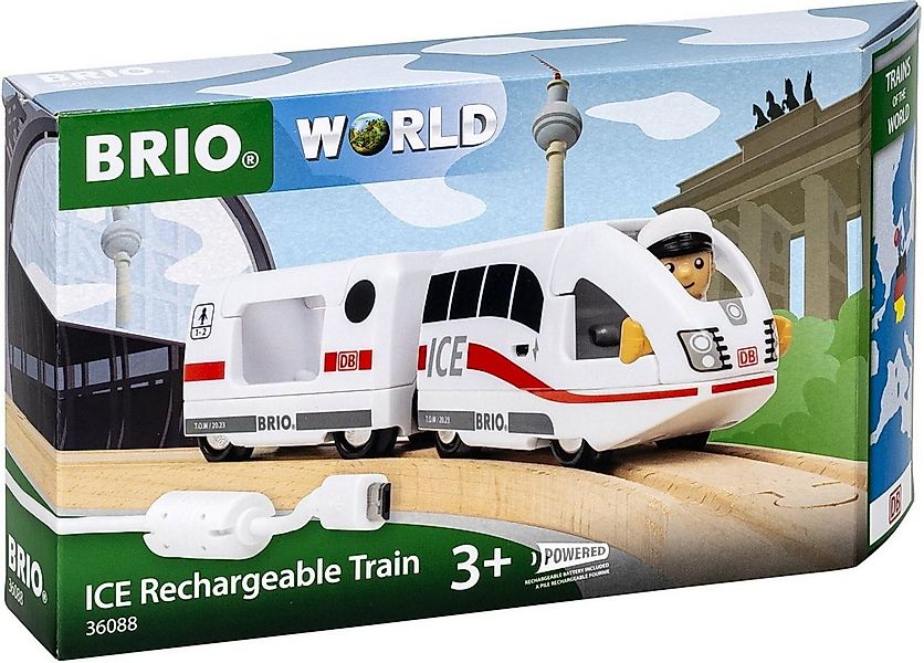 BRIO® Spielzeugeisenbahn-Lokomotive World Eisenbahn Zug ICE Akku Zug 4 Teil günstig online kaufen