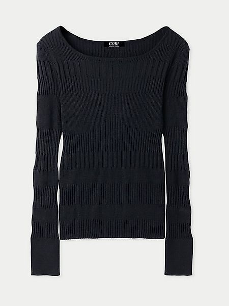 GOBI Cashmere Rundhalspullover Ribbed Cotton Silk Cashmere Blend Sweater günstig online kaufen