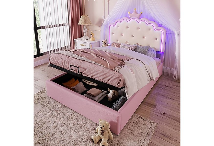 STILVORA Polsterbett mit matratze,Prinzessinnen Polsterbett 140x200 mit bet günstig online kaufen