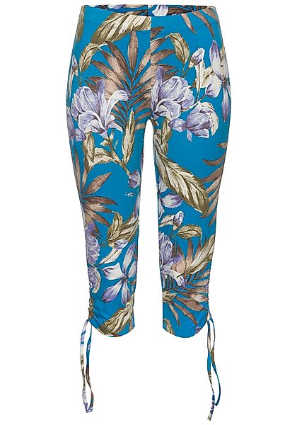 LASCANA Caprileggings, mit seitlicher Raffung und Allover-Druck, 3/4-Länge, günstig online kaufen