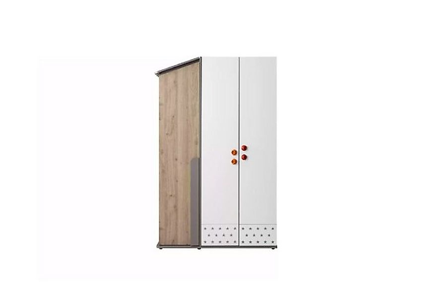 Xlmoebel Kleiderschrank Zeitgemäßer Schrank aus Holz mit 3 Türen in Weiß - günstig online kaufen
