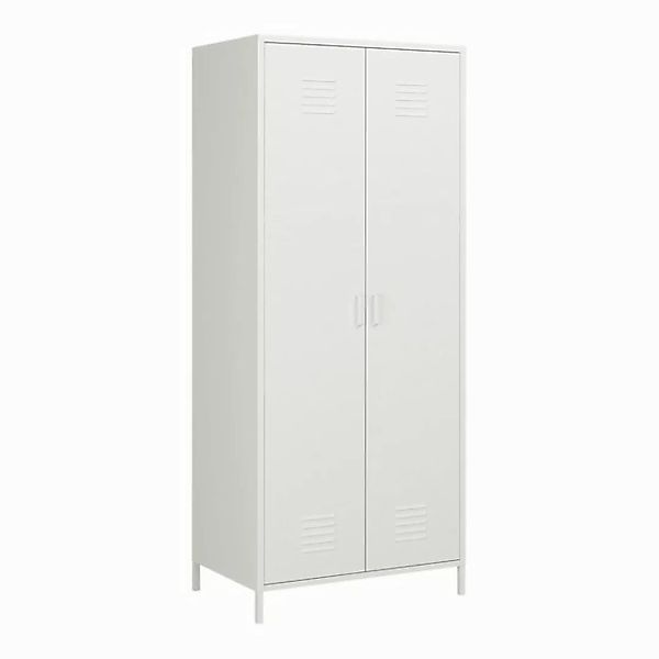 en.casa Kleiderschrank Garderobenschrank »Seinäjoki« 180x76x50 cm Stahl Wei günstig online kaufen