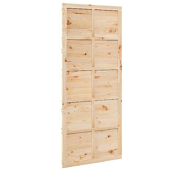 vidaXL Schiebetür Scheunentür Braun 90 x 2,5 x 208 cm Massives Kiefernholz günstig online kaufen