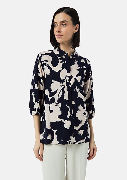 Comma 3/4-Arm-Shirt Viskosebluse mit All-over-Print und günstig online kaufen