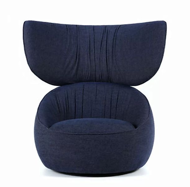 Gepolsterter Sessel Hana textil blau / Hohe Rückenlehne  - Velours - Moooi günstig online kaufen