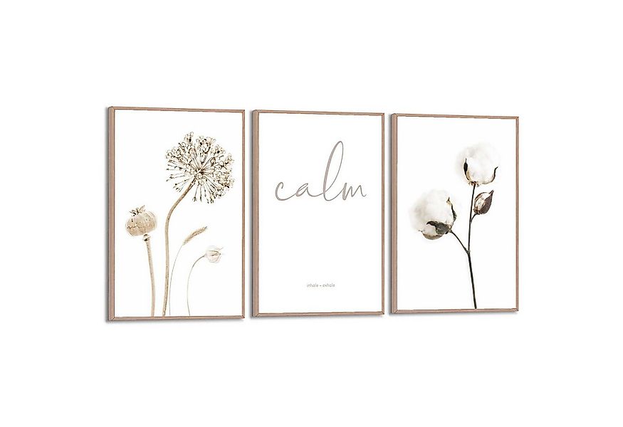 Reinders! Poster Trockene Blumen, Wohnzimmer - Klatschmohn - Allium - Beige günstig online kaufen