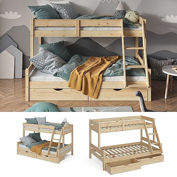VitaliSpa® Etagenbett Everest, Naturholz, 120x200 / günstig online kaufen
