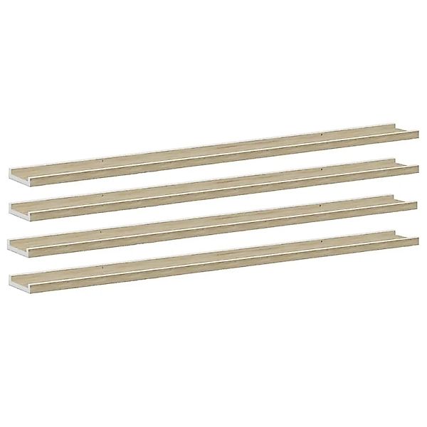 vidaXL Wandregale 4 Stk Weiß und Sonoma-Eiche 115x9x3 cm 326698 günstig online kaufen