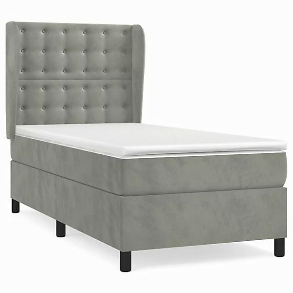 vidaXL Boxspringbett Boxspringbett mit Matratze Dunkelgrau 100x200 cm Samt günstig online kaufen