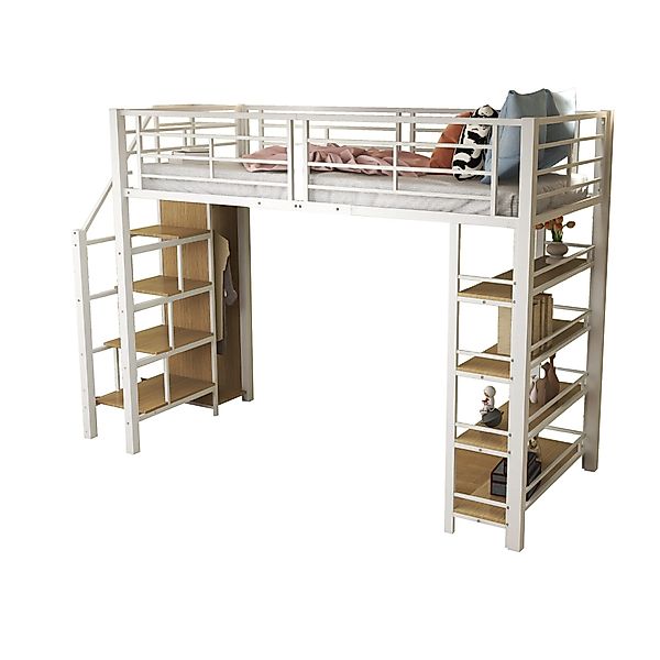 OKWISH Kinderbett Hochbett Metallbett Stauraumbett Gästebett günstig online kaufen