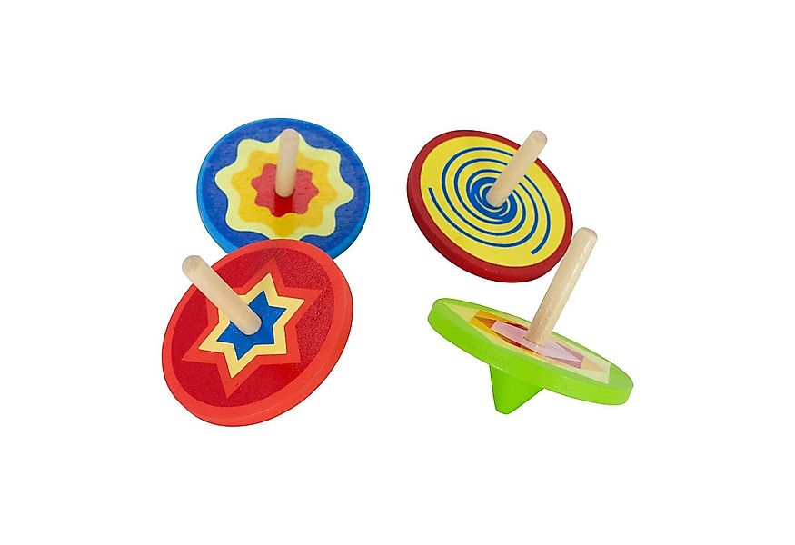 GICO Lernspielzeug GICO- Holzkreisel Set – 4 Kreisel als Mitgebsel für Kind günstig online kaufen