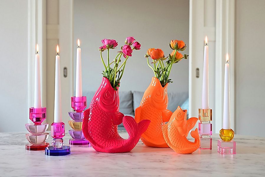 Giftcompany Dekovase Mamsell Koi Fisch Vase S neon pink 25cm (Vasen) günstig online kaufen