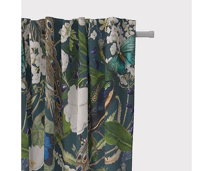 SCHÖNER LEBEN. Vorhang SCHÖNER LEBEN. Vorhang Velvet Deluxe Samt Pfau Blüte günstig online kaufen