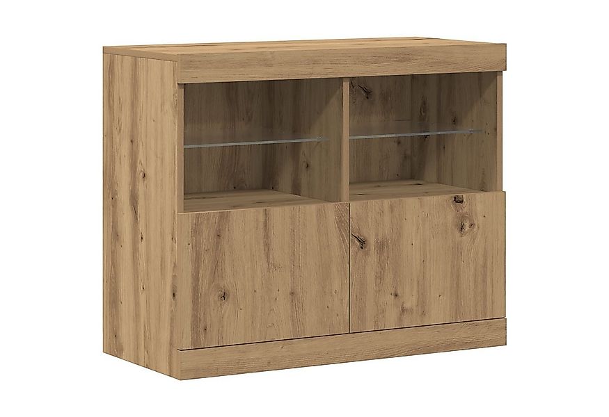 vidaXL Sideboard Sideboard mit LED-Lichtern Artisan Eiche 81x37x67 cm günstig online kaufen