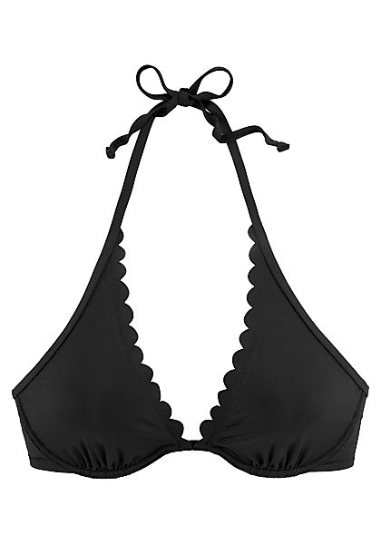 LASCANA Bügel-Bikini-Top "Scallop", mit gelaserter Wellenkannte günstig online kaufen