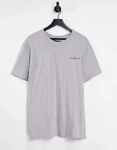Night Addict – Yes But No – T-Shirt in Grau günstig online kaufen