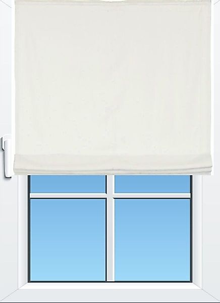Clever-Kauf-24 Raffrollo Raffrollo Verdi, wollweiß, halbtransparent, günstig online kaufen