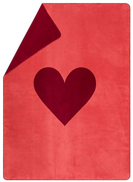 Wohndecke Savona 'Herz' 150 x 200 cm Rot, DAVID FUSSENEGGER günstig online kaufen