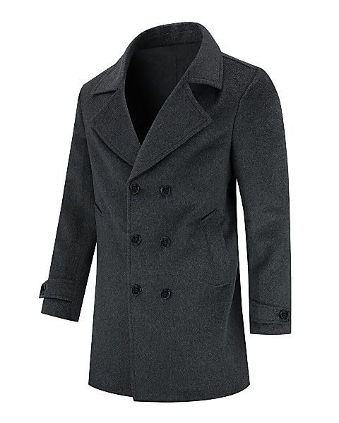 Allthemen Wollmantel Herren Wintermantel Mittellang Zweireihig günstig online kaufen