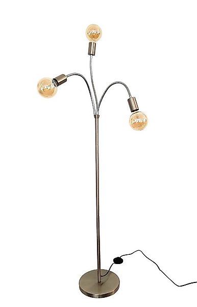 TRANGO Stehlampe, 3-flammig Stehleuchte 1531 *EARTH* in Edelstahl-Optik mit günstig online kaufen