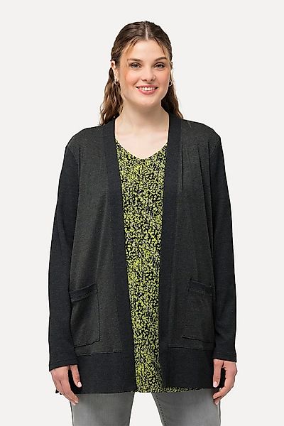 Ulla Popken Sweatjacke Sweatjacke Waffelstruktur offene Form Langarm günstig online kaufen