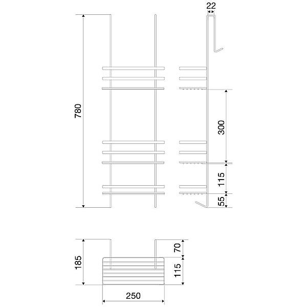 Euroshowers GmbH Duschablage Duschkabinen Hängeregal 3 günstig online kaufen
