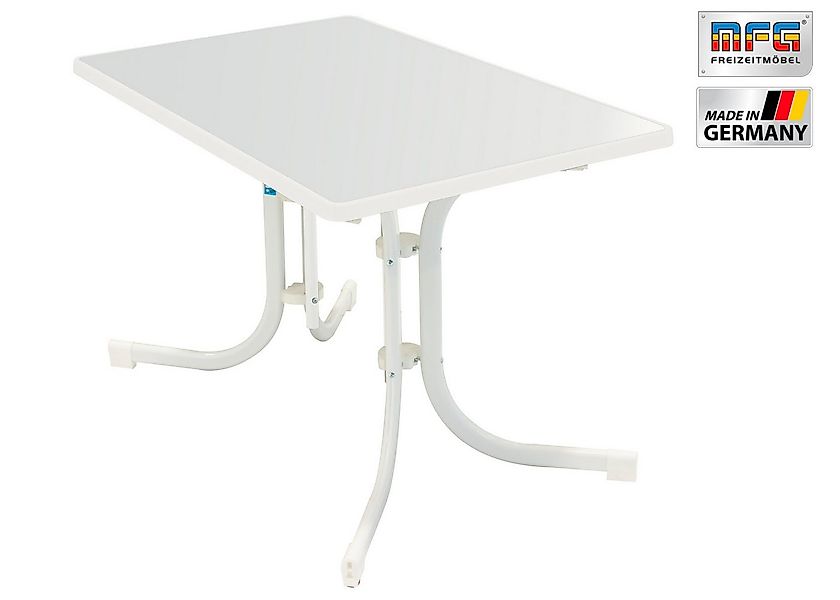 MFG Freizeitmöbel Gartentisch MFG Boulevard-Klapptisch 110x70 cm, weiß/weiß günstig online kaufen