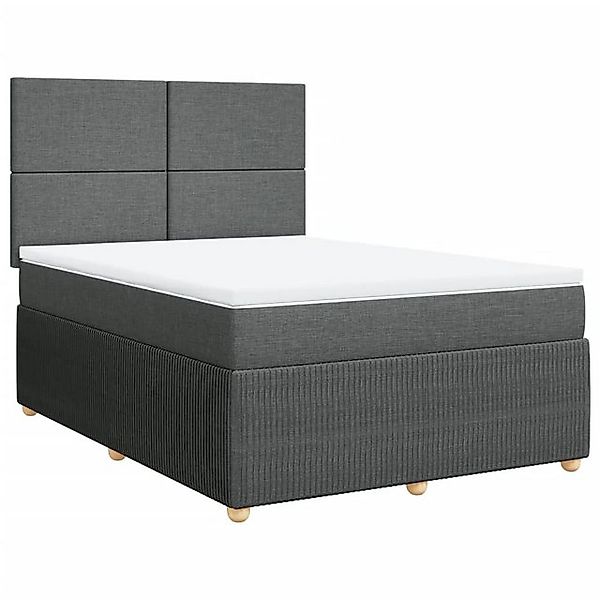 vidaXL Boxspringbett Boxspringbett mit Matratze Dunkelgrau 140x190 cm Stoff günstig online kaufen