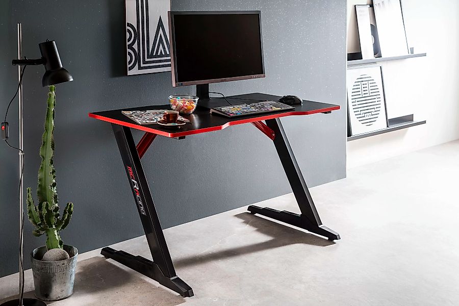 MCA furniture Gamingtisch "mcRacing Desk 7", Gaming Desk schwarz günstig online kaufen