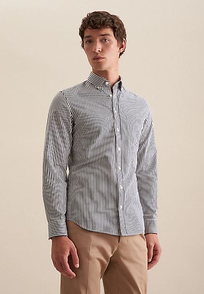 seidensticker Businesshemd "Schwarze Rose" Slim 1/1 Button-Down-Kragen Stre günstig online kaufen