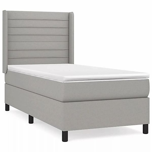 vidaXL Boxspringbett mit Matratze Hellgrau 90x190 cm Stoff1377619 günstig online kaufen