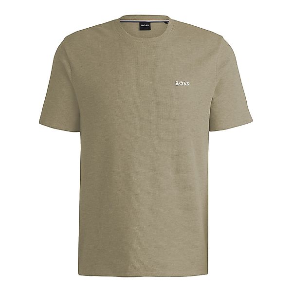 BOSS Kurzarmshirt Waffle T-Shirt mit Logo-Stickerei günstig online kaufen