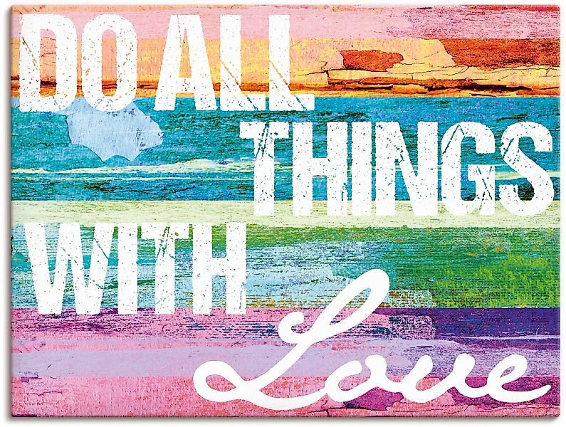 Artland Wandbild "Tu alles mit Liebe" Sprüche & Texte 1 Stk. tlg. als Leinw günstig online kaufen