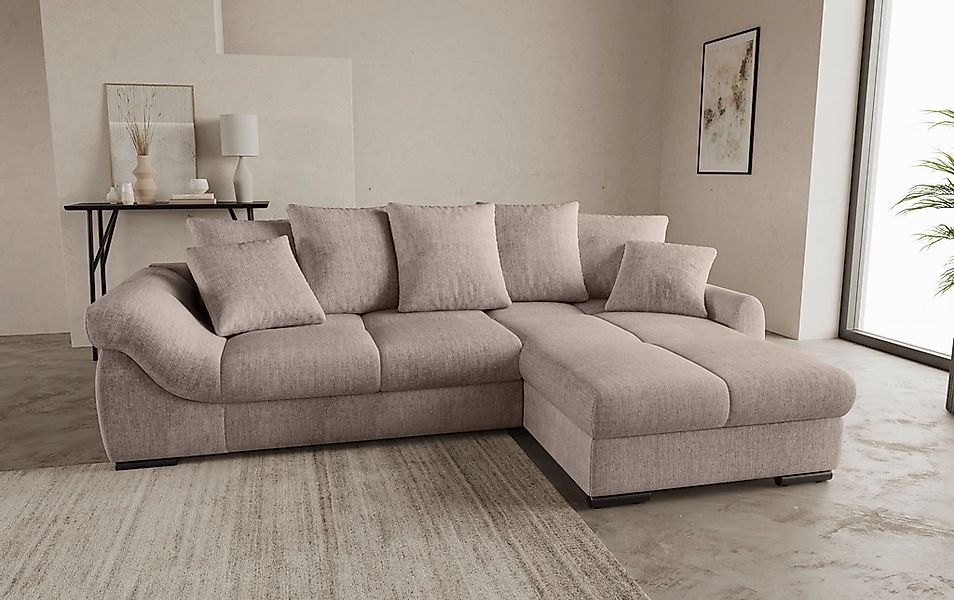 Mr. Couch Ecksofa »Livorno L-Form«, inkl. Hochschläfer-Bettauszug, XL-Bettk günstig online kaufen