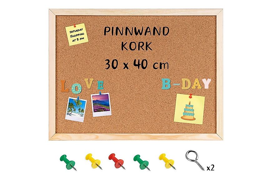 Creative Deco Pinnwand Große Pinnwand Kork, inkl. 5 Pinwandnadeln günstig online kaufen