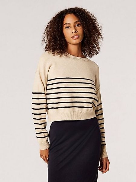 Apricot Klassische Bluse Model Stripe Crop Jumper, mit Zierknöpfen an Schul günstig online kaufen