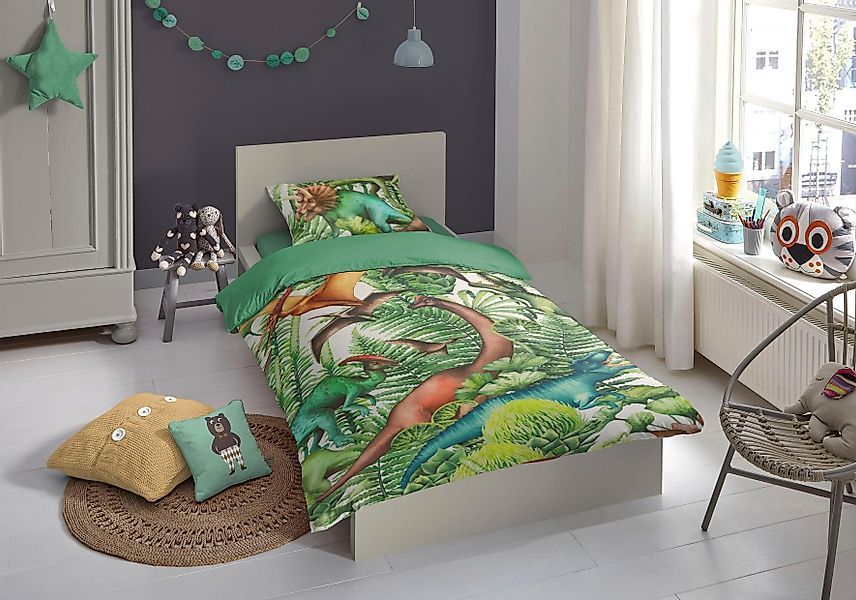 good morning Kinderbettwäsche Prehistoric, Renforcé, 2 günstig online kaufen