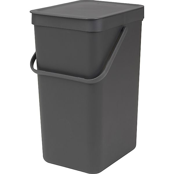 Brabantia Abfallbehälter Sort & Go 16, Grau mit Wandhalterung günstig online kaufen
