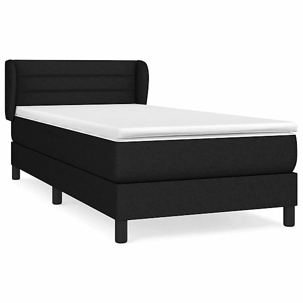 vidaXL Boxspringbett Boxspringbett mit Matratze Schwarz 80x200 cm Stoff Bet günstig online kaufen