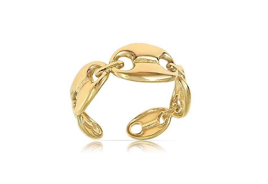 Made by Nami Fingerring Edelstahl Ring Gold mit mehreren verbundenen Gliede günstig online kaufen