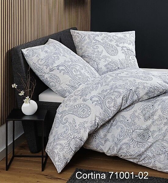 Janine Janine Soft-Cotton Bettwäsche CORTINA 71001 blau Größe:  155x200 cm günstig online kaufen