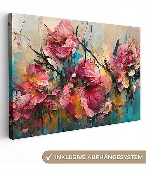 OneMillionCanvasses® Leinwandbild Kunst - Blumen - Rosa - Rosen - Natur, Fo günstig online kaufen